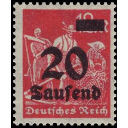 1 عدد تمبر از سری پستی - سورشارژ  20 مارک  - رایش آلمان 1923