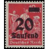 1 عدد تمبر از سری پستی - سورشارژ  20 مارک  - رایش آلمان 1923