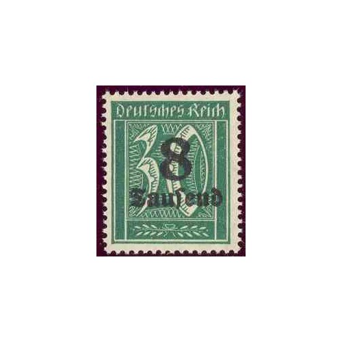 1 عدد تمبر از سری پستی - سورشارژ  8 مارک  - رایش آلمان 1923