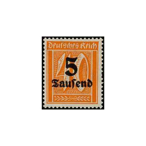 1 عدد تمبر از سری پستی - سورشارژ  5 مارک  - رایش آلمان 1923