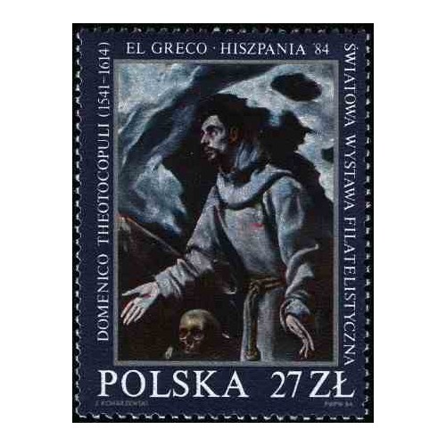1 عدد تمبر نمایشگاه بین المللی تمبر مادرید اسپانیا - تابلو نقاشی - لهستان 1984