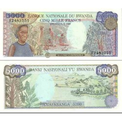 اسکناس 5000 فرانک - رواندا 1988