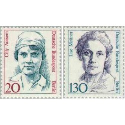 2 عدد تمبر سری پستی زنان نامدار -سیلی عوصم و لیز میتنر -  برلین آلمان 1988 قیمت 7.8 دلار