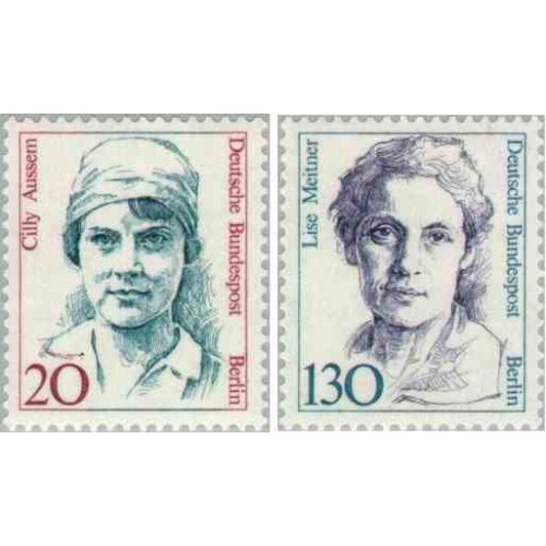 2 عدد تمبر سری پستی زنان نامدار -سیلی عوصم و لیز میتنر -  برلین آلمان 1988 قیمت 7.8 دلار