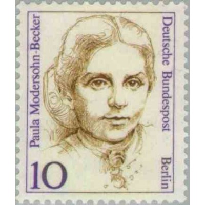 1 عدد تمبر سری پستی زنان نامدار -پائولا مدرسون بکر - نقاش اکسپرسیونیسم -  برلین آلمان 1988