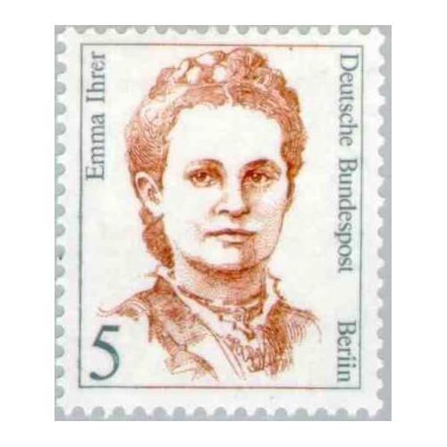 1 عدد تمبر سری پستی زنان نامدار _ اما ایهرر   -فمنیست و فعال حقوق زنان کارگر - برلین آلمان 1989