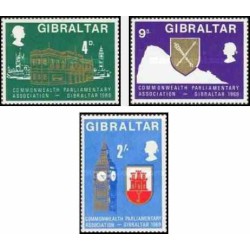 3 عدد تمبرانجمن پارلمانی کشورهای مشترک المنافع - جبل الطارق 1969