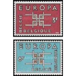 2 عدد تمبر مشترک اروپا - Europa Cept - بلژیک 1963 قیمت 3 دلار