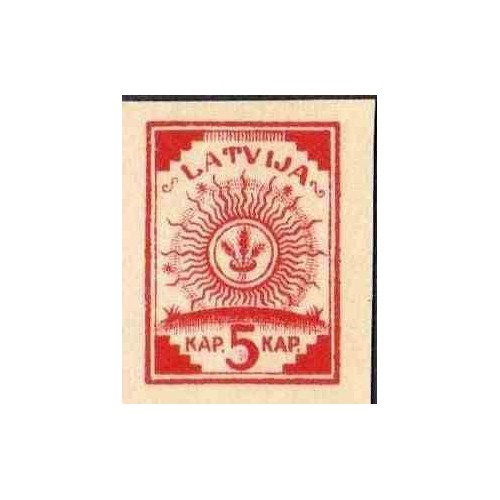 1 عدد تمبر سری پستی - بیدندانه - لتونی 1918