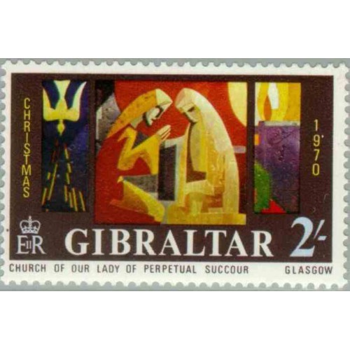 1 عدد تمبر و کریستمس - جبل الطارق 1970