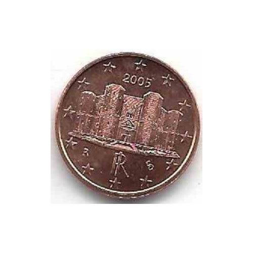سکه 1 سنت یورو - مس روکش فولاد - ایتالیا 2005 غیر بانکی