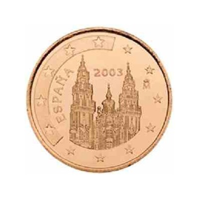 سکه 1 سنت یورو - مس روکش فولاد - اسپانیا 2003 غیر بانکی