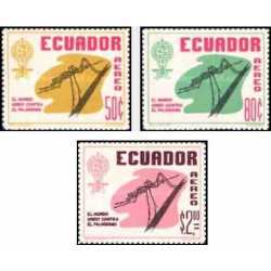 3 عدد تمبر ریشه کنی مالاریا - اکوادور 1963