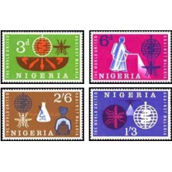 4 عدد تمبر ریشه کنی مالاریا - نیجریه 1962