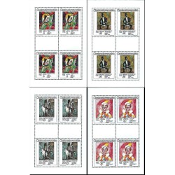 4 عدد مینی شیت سیرک و اعمال گوناگون بر روی نقاشی ها - چک اسلواکی 1986 قیمت 26 دلار