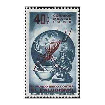 1 عدد تمبر ریشه کنی مالاریا - مکزیک 1962