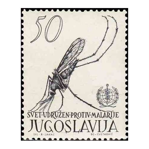 1 عدد تمبر ریشه کنی مالاریا - یوگوسلاوی 1962
