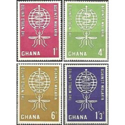 4 عدد تمبر ریشه کنی مالاریا - غنا 1962