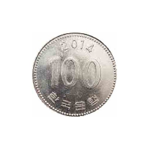 سکه  100 وون  - نیکل مس - کره جنوبی 2014 غیر بانکی