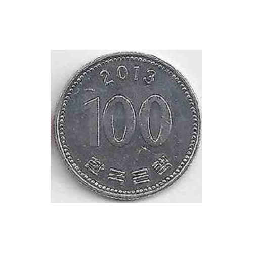 سکه  100 وون  - نیکل مس - کره جنوبی 2013 غیر بانکی