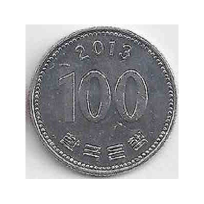 سکه  100 وون  - نیکل مس - کره جنوبی 2013 غیر بانکی
