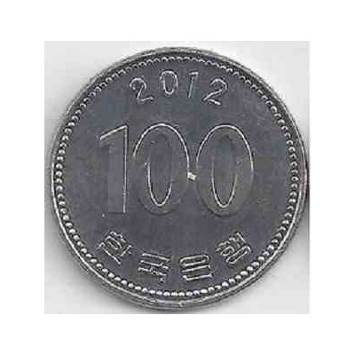 سکه  100 وون  - نیکل مس - کره جنوبی 2012 غیر بانکی