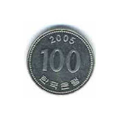 سکه  100 وون  - نیکل مس - کره جنوبی 2005 غیر بانکی