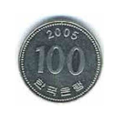 سکه  100 وون  - نیکل مس - کره جنوبی 2005 غیر بانکی