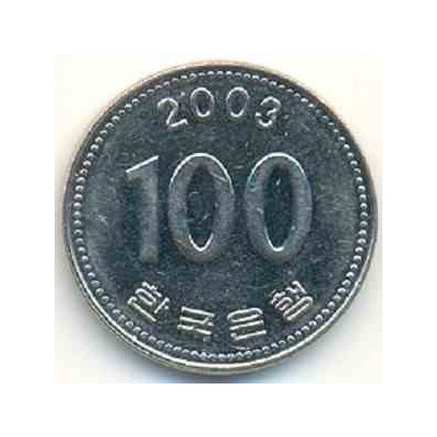 سکه  100 وون  - نیکل مس - کره جنوبی 2003 غیر بانکی