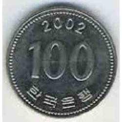 سکه  100 وون  - نیکل مس - کره جنوبی 2002 غیر بانکی