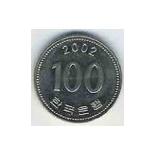سکه  100 وون  - نیکل مس - کره جنوبی 2002 غیر بانکی