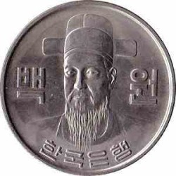 سکه  100 وون  - نیکل مس - کره جنوبی 2002 غیر بانکی