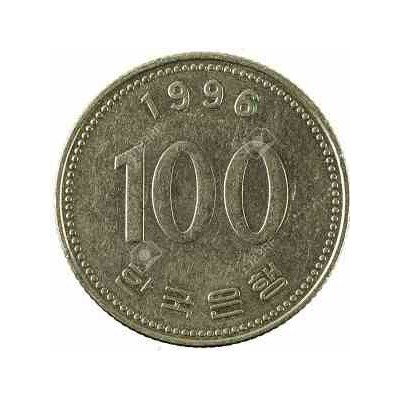 سکه  100 وون  - نیکل مس - کره جنوبی 1996 غیر بانکی