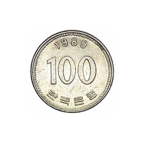 سکه  100 وون  - نیکل مس - کره جنوبی 1989 غیر بانکی
