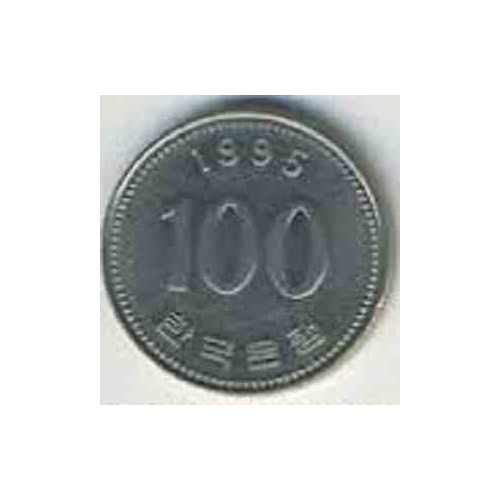 سکه  100 وون  - نیکل مس - کره جنوبی 1995 غیر بانکی