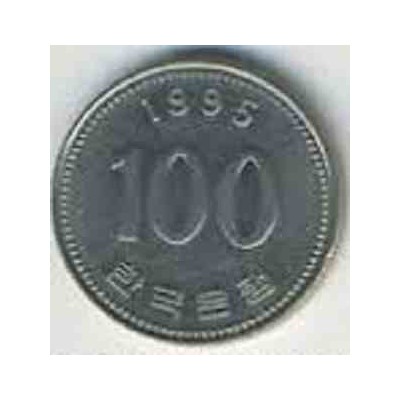 سکه  100 وون  - نیکل مس - کره جنوبی 1995 غیر بانکی