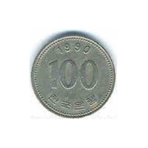 سکه  100 وون  - نیکل مس - کره جنوبی 1990 غیر بانکی