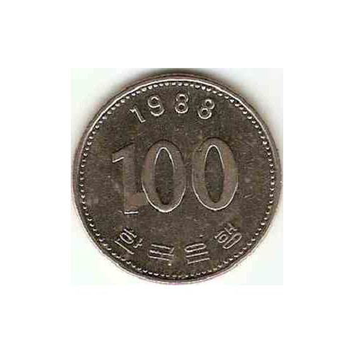 سکه  100 وون  - نیکل مس - کره جنوبی 1988 غیر بانکی