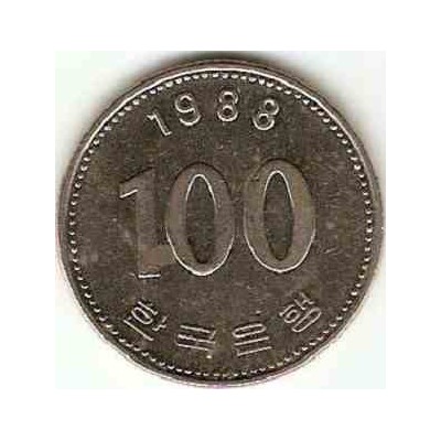سکه  100 وون  - نیکل مس - کره جنوبی 1988 غیر بانکی