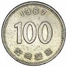 سکه  100 وون  - نیکل مس - کره جنوبی 1987 غیر بانکی