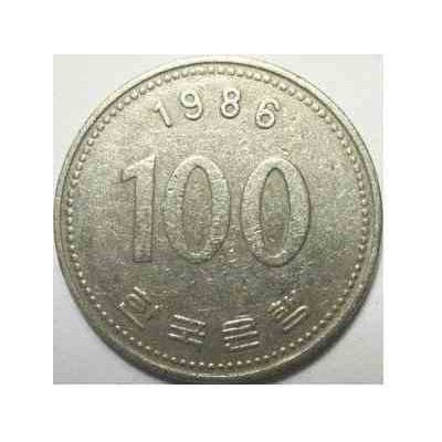 سکه  100 وون  - نیکل مس - کره جنوبی 1986 غیر بانکی