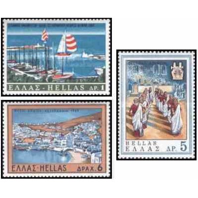 3 عدد تمبر توریسم - یونان 1969