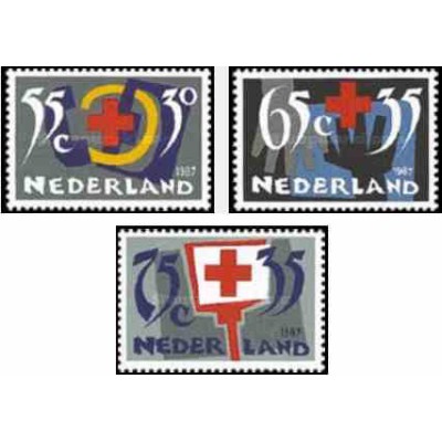 3 عدد تمبر صلیب سرخ - هلند 1987