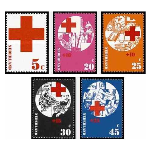 5 عدد تمبر صلیب سرخ - هلند 1972