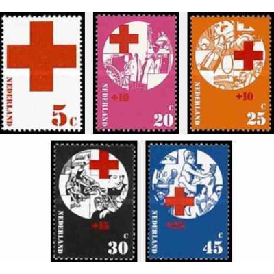 5 عدد تمبر صلیب سرخ - هلند 1972