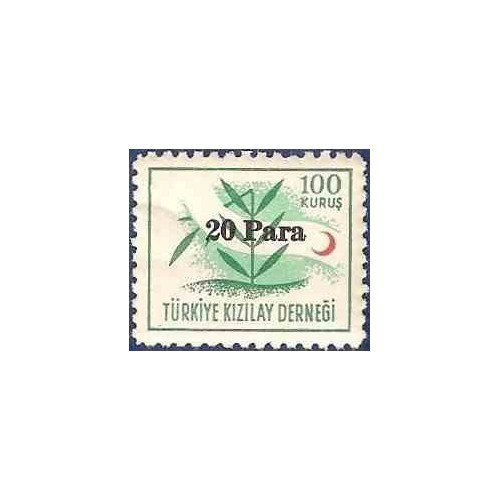 1 عدد تمبر سورشارژ انجمن صلیب سرخ - ترکیه 1955