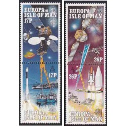 4 عدد تمبر مشترک اروپا - Europa Cept - فضای اروپا- جزیره من 1991 قیمت  5.8 دلار