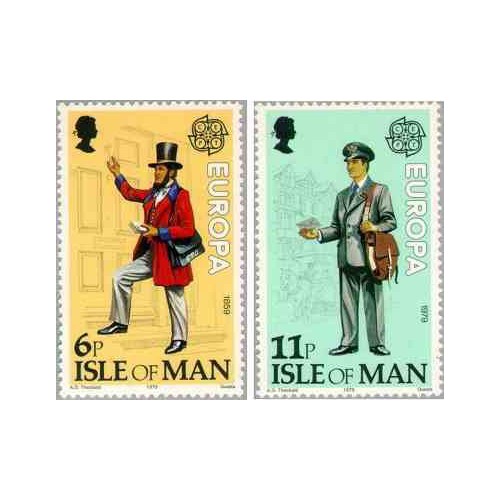 2 عدد تمبر مشترک اروپا - Europa Cept - تاریخچه پست - جزیره من 1979