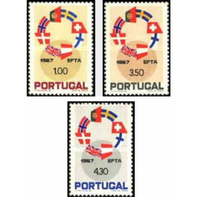 3 عدد تمبر  EFTA - پرتغال 1967 قیمت 4.7 دلار