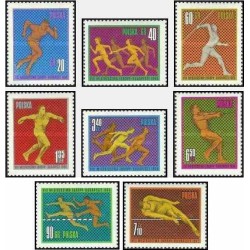 8 عدد تمبر مسابقات قهرمانی ورزشهای سبک اروپا ، بوداپست مجارستان - لهستان 1966